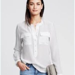 Banana Republic silk button down shirt size XS